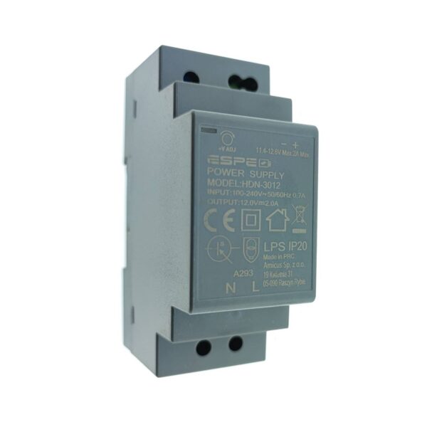 b573fa4e8cde2595fcbe726caf80c90a Zasilacz na szynę DIN 12V 24W 2A HDN PRO