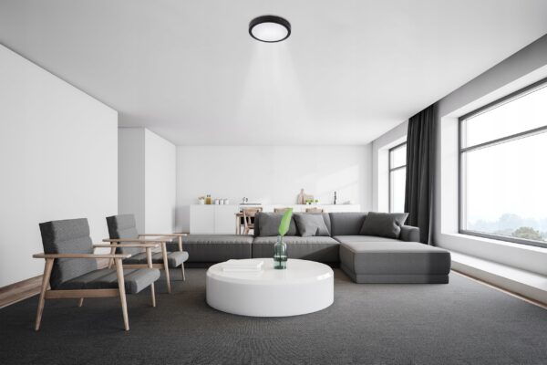 Panel LED czarny natynkowy 18W 4000K okrągły