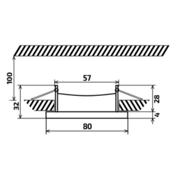 Oprawa halogenowa kwadratowa GU10/MR16 Mosiądz