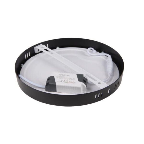 Panel LED czarny natynkowy 18W 4000K okrągły