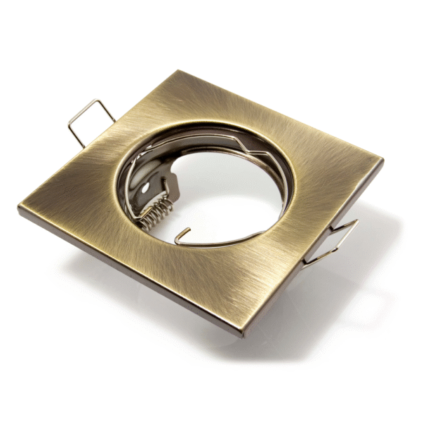 Oprawa halogenowa kwadratowa GU10/MR16 Mosiądz