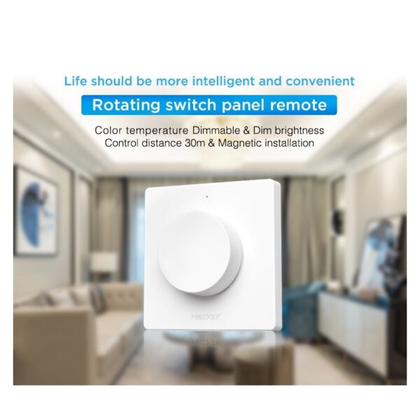 Sterownik ścienny z pokrętłem MiLight K1 Mono/CCT Biały