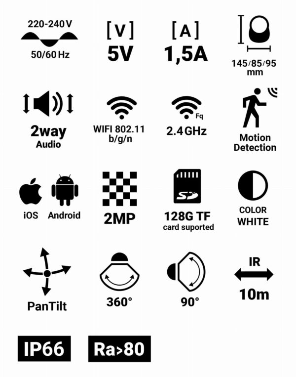 Kamera-Wifi-Bezprzewodowa-SMART-do-domu-1080p Kamera Wi-Fi SMART kopułkowa Bezprzewodowa 1080p