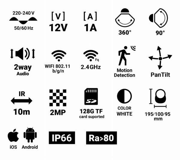 Kamera zewnętrzna WiFi SMART Bezprzewodowa 1080p