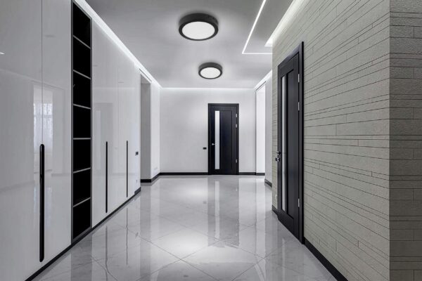 Panel LED czarny natynkowy 18W 4000K okrągły