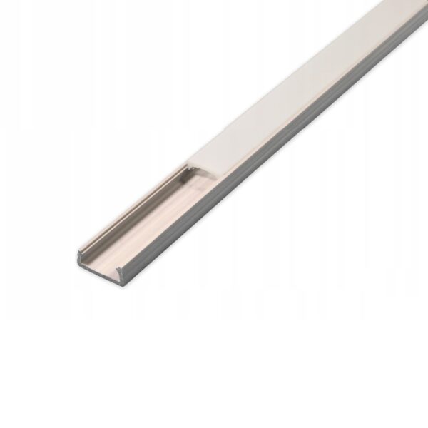 d657d4eb3d68035fb66ee7f2a1c4d789 Profil LED PCV 16x7mm szary z mlecznym kloszem 1 metr