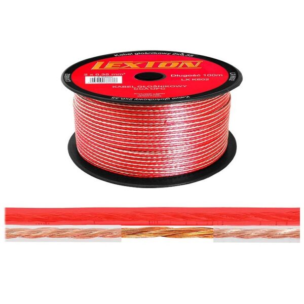 Przewód 2x1mm do taśm LED transparentny - 1 metr