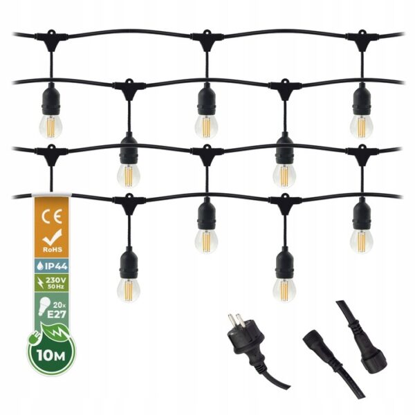 1ab49f5dbbc7214bbf8714b897e08f30 Girlanda ogrodowa 10m + 20 żarówek LED Filament 1W