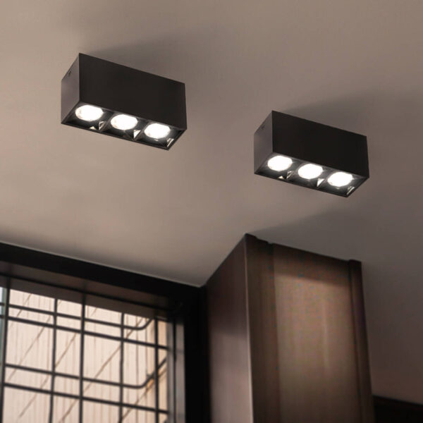 Lampa LED natynkowa LEX 3-points 9W 3000K czarna