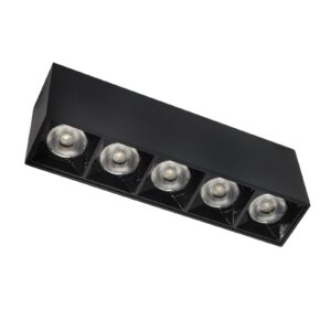 1061_4 Lampa LED natynkowa LEX 5-points 15W 3000K czarna