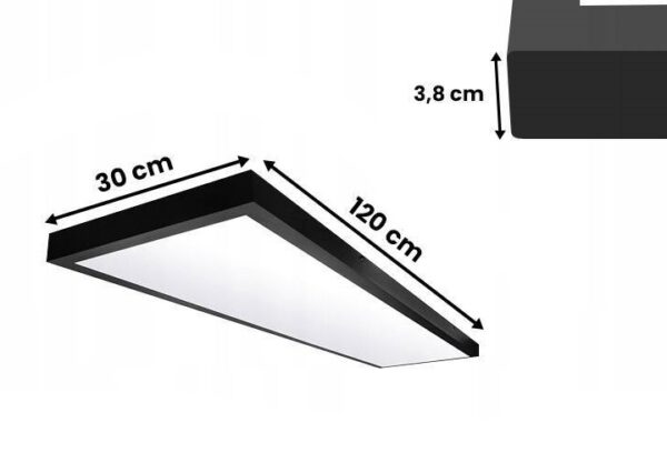 Panel LED 120x30 natynkowy Czarny Pro 40W 5200lm