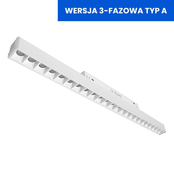 0c79277bcadb1b96ed34178bc9669ea5 Lampa Liniowa Magnetyczna Spot Biała 24W 4000K White Line 3-fazy Typ A