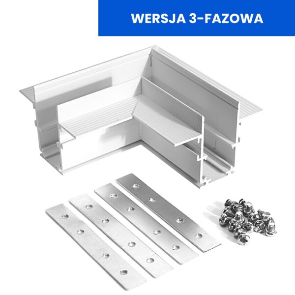 166a2f0dd1dfd8134f1284f1c77fc36d Łącznik kątowy do szyn magnetycznych wpuszczanych 3-fazy Biały