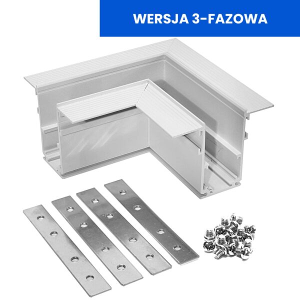 29c9a4998cb12a3449e5aa8bf33347e3 Łącznik kątowy do szyn magnetycznych podtynkowych 3-fazy Biały