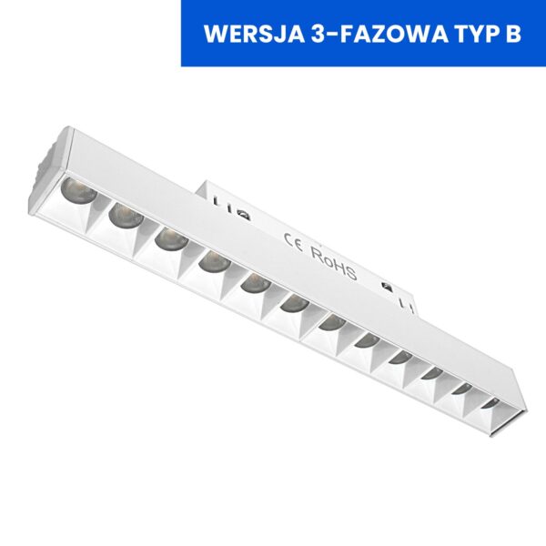 46286d67e6d00bb2c22912a6f2c45fdf Lampa Liniowa Magnetyczna Spot Biała 12W 4000K White Line 3-fazy Typ B