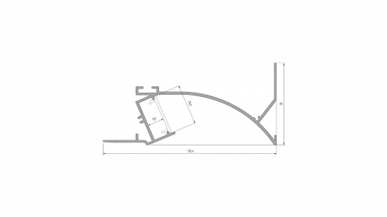 Profil LED sufitowy TOPO czarny lakierowany 2 m