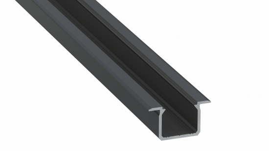 Profil LED typ U czarny 3 m – zestaw 10 sztuk
