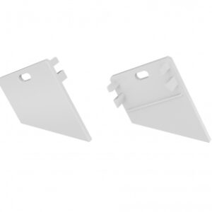 Zaślepka ALU do profilu DUO biała lewa z otworem