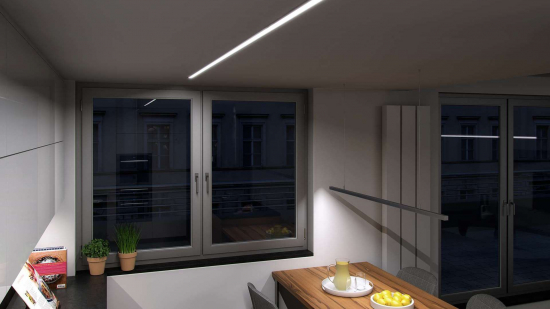 Profil LED wpuszczany inTALIA czarny lakierowany 3 m