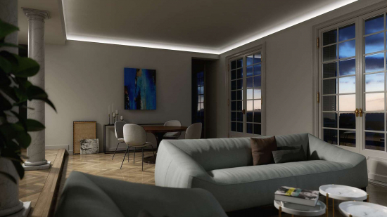 Profil LED przysufitowy LOGI czarny lakierowany 1 m