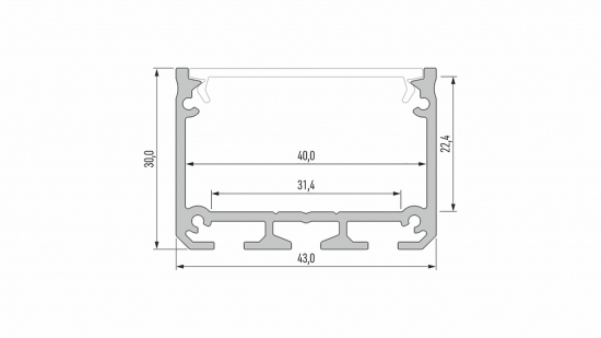 Profil LED nawierzchniowy ILEDO czarny lakierowany 2 m