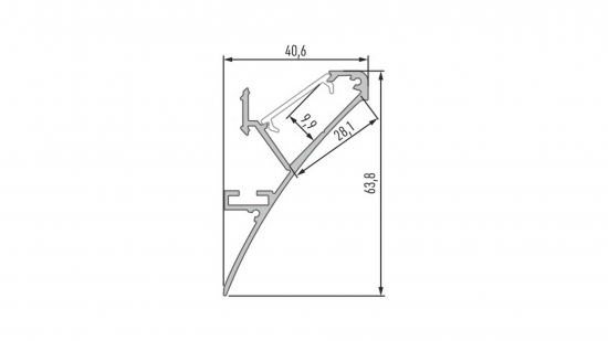 54a044cfbe46b0136002f5fe4e06 Profil LED przysufitowy LOGI czarny lakierowany 3 m