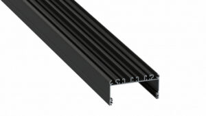 Profil LED szeroki nawierz. LARGO czarny lakierowany 3 m