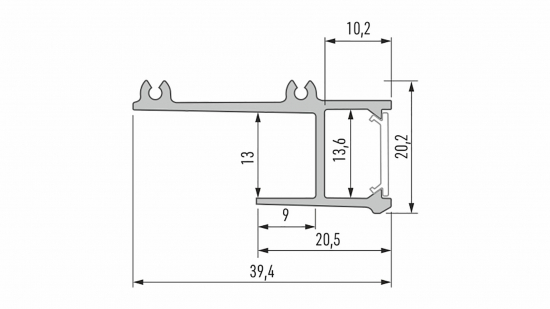 Profil LED krawędziowy APA12 czarny lakierowany 1 m