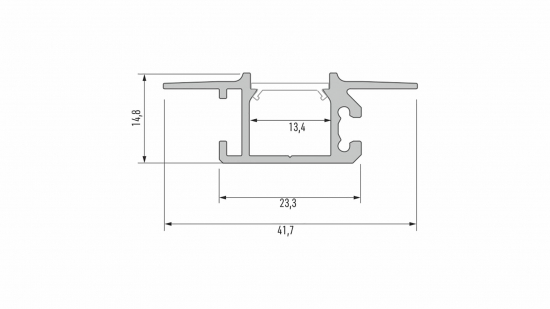 Profil LED wpuszczany GK MONO czarny lakierowany 1 m