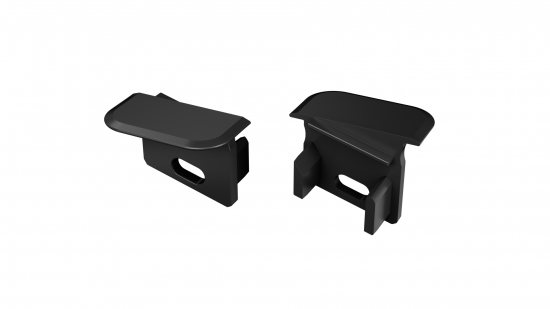 Zaślepka do profilu V czarna prawa z otworem