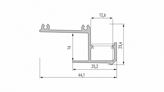 Profil LED krawędziowy IPA16 czarny lakierowany 2 m