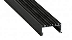 Profil LED szeroki wpuszcz. inLARGO czarny lakierowany 3 m