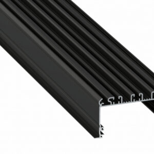 Profil LED szeroki wpuszcz. inLARGO czarny lakierowany 3 m