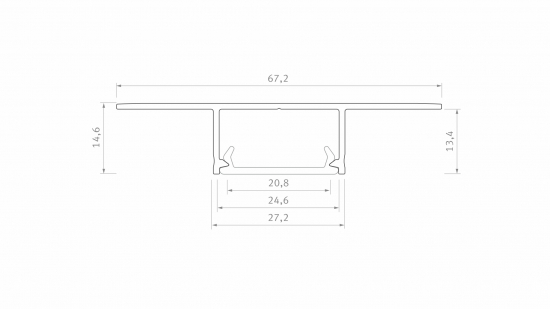 Profil LED GK 12,5mm PLATO surowy 1 m