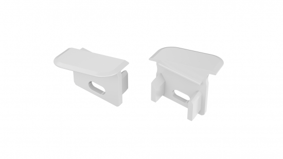 Zaślepka do profilu V biała prawa z otworem