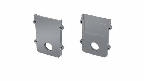 Zaślepka ALU do profilu STRADA M3 srebrna z otworem