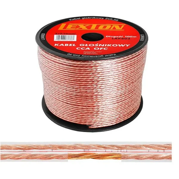 bcecb2381a10259af39d12f17c239242 Kabel 2x2mm do taśm LED transparentny - rolka 100m