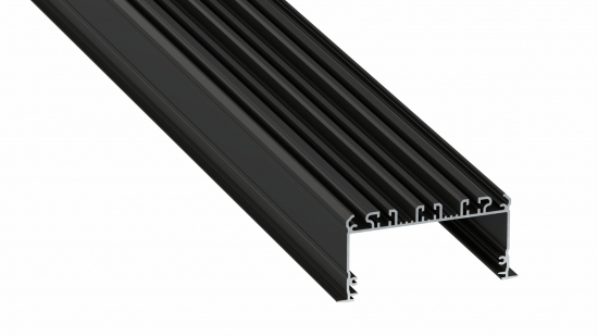 Profil LED szeroki wpuszcz. inLARGO czarny lakierowany 1 m