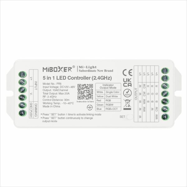 Sterownik LED 5w1 Mono/CCT/RGBW 12-48V 20A MiLight PR5