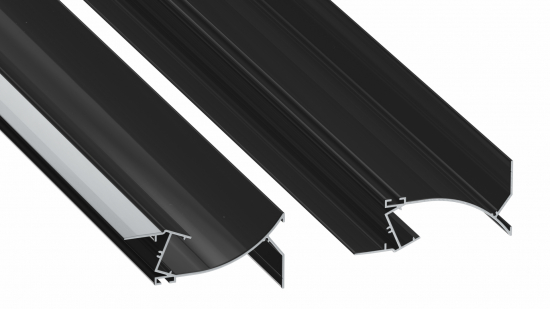 Profil LED sufitowy TOPO czarny lakierowany 3 m