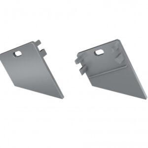 Zaślepka ALU do profilu DUO srebrna lewa z otworem