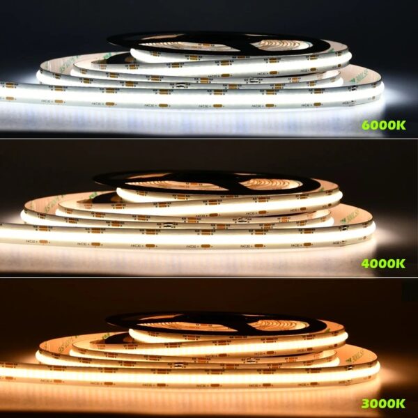1401a0946dce746c36564f0a68e6f57b Taśma LED COB 24V CCT IP67 14,4W/m 608 LED 10m