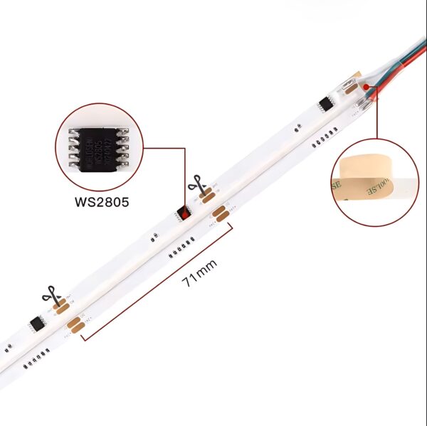 517f9c95663f0b6f1aa274486eda8711 Taśma LED COB 24V Cyfrowa RGB+CCT WS2805 26W/m 840 LED 5m