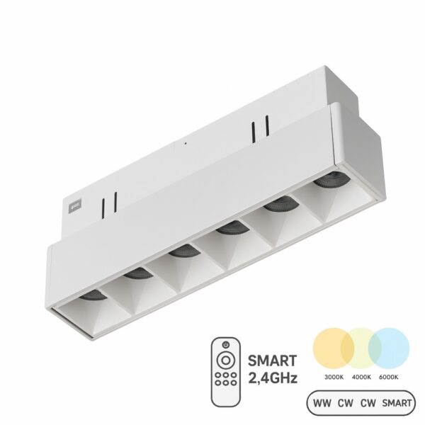 Lampa magnetyczna punktowa 6W 11cm CCT Switch Biała