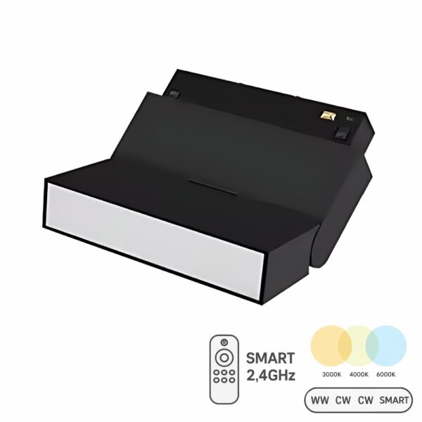 Reflektor magnetyczny mleczny 6W 11cm CCT Switch Czarny