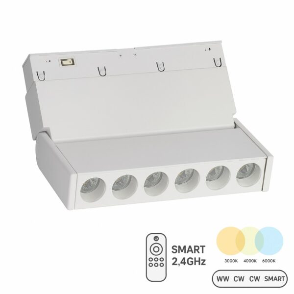 Reflektor magnetyczny punktowy 6W 11cm CCT Switch Biały