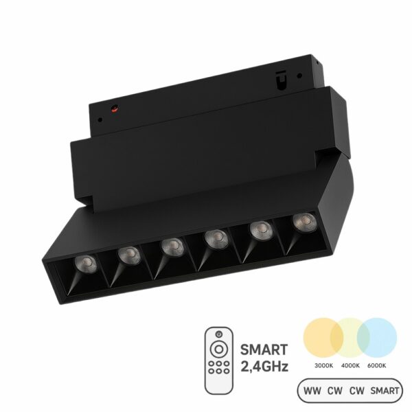 Reflektor magnetyczny punktowy 6W 11cm CCT Switch Czarny