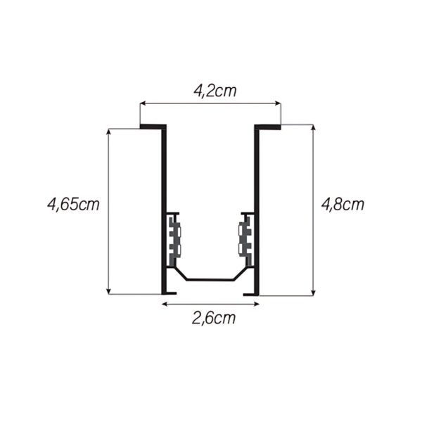 c55bd3d7acbd1a77bce974f0859cd463 Szyna magnetyczna wpuszczana klips 1,5m Czarna