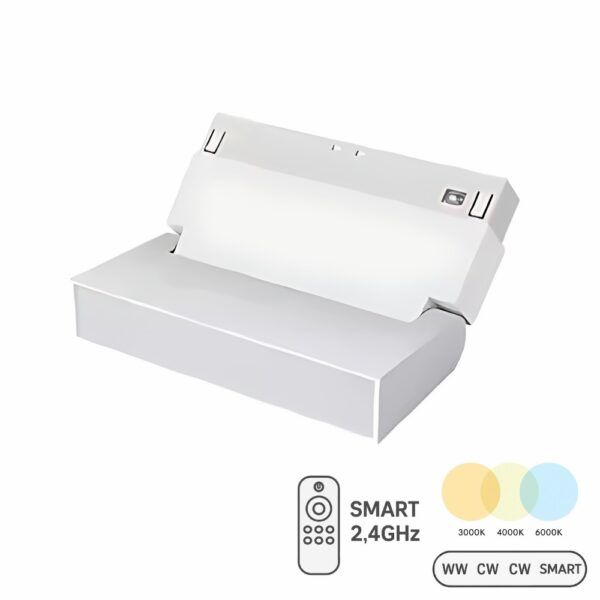 Reflektor magnetyczny mleczny 6W 11cm CCT Switch Biały