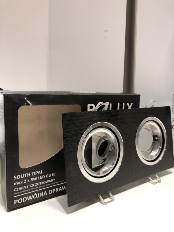 Oprawa halogenowa podwójna ruchoma Czarna szczotkowana